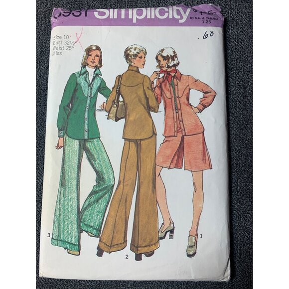 Simplicity Misses Jacket Shorts Pants Sewing Pattern sz 10 5931 - uncut - Picture 11 of 11